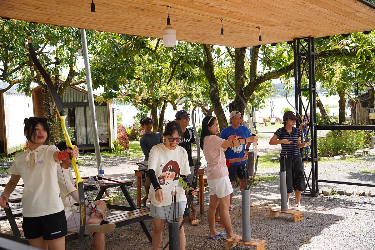 CommonWorks team: archery on a team trip