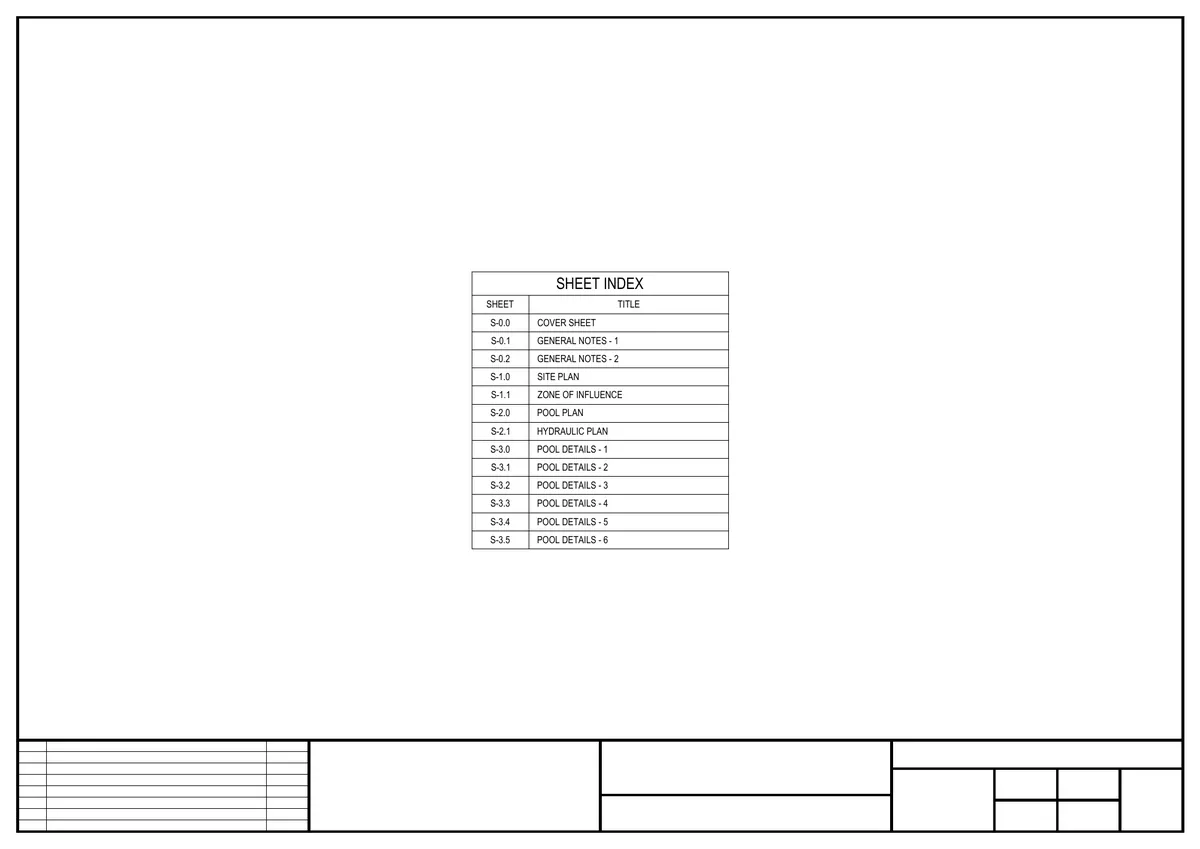 Sheet 1 of Proposed Concrete Pool, QLD