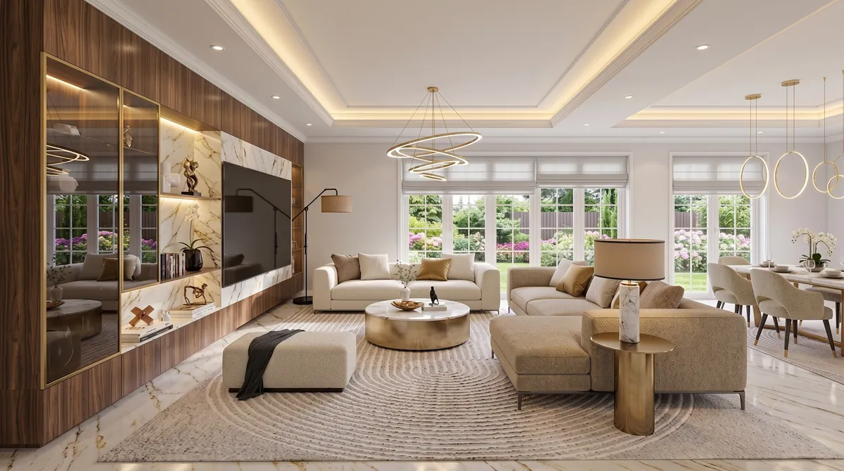 Living render of New Residence Exterior & Interior Renders