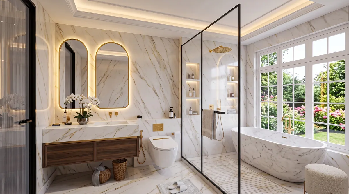 Bathroom render of New Residence Exterior & Interior Renders